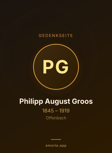Gedenkportrait von Philipp August Groos