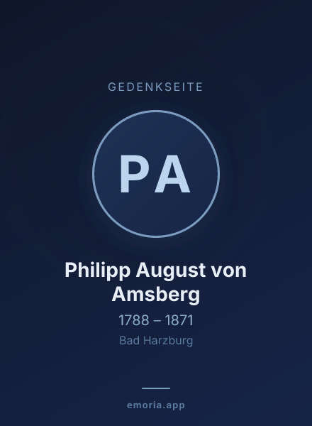 Gedenkportrait von Philipp August von Amsberg