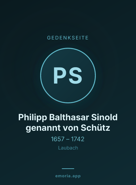 Gedenkportrait von Philipp Balthasar Sinold genannt von Schütz