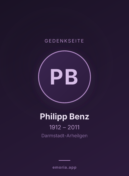 Gedenkportrait von Philipp Benz