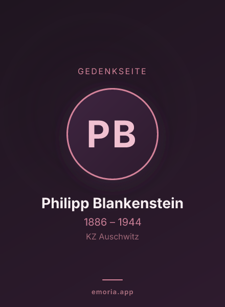 Gedenkportrait von Philipp Blankenstein