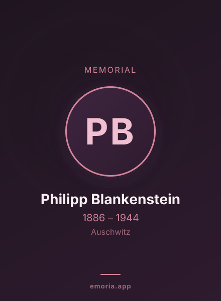 Memorial portrait of Philipp Blankenstein