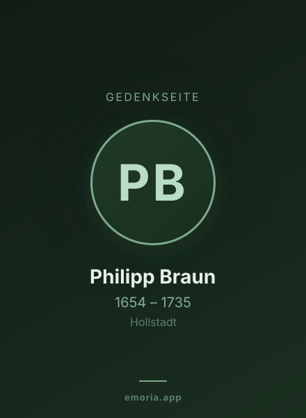 Gedenkportrait von Philipp Braun