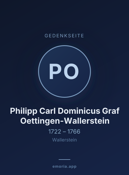Gedenkportrait von Philipp Carl Dominicus Graf Oettingen-Wallerstein