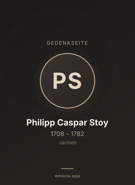 Gedenkportrait von Philipp Caspar Stoy