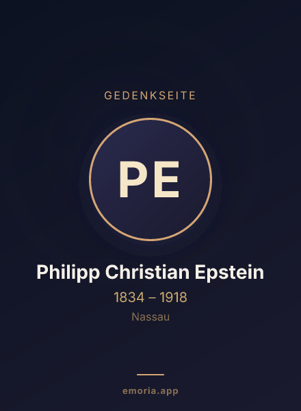 Gedenkportrait von Philipp Christian Epstein