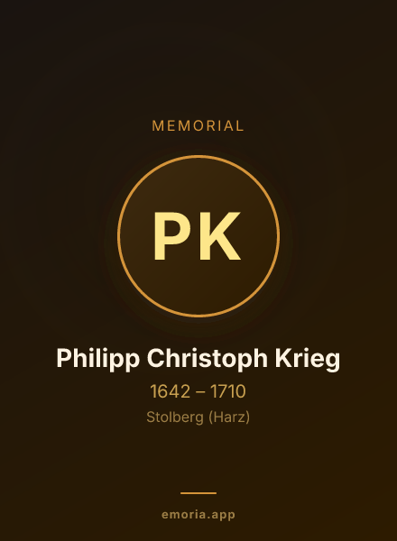 Memorial portrait of Philipp Christoph Krieg