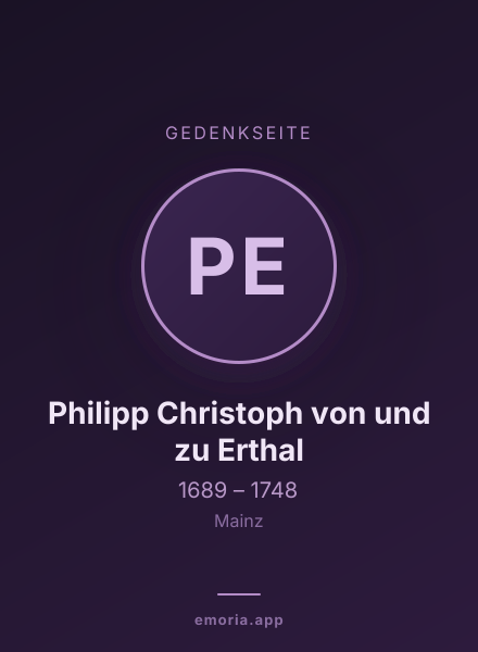 Gedenkportrait von Philipp Christoph von und zu Erthal