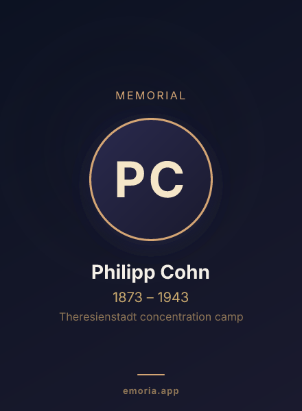 Memorial portrait of Philipp Cohn