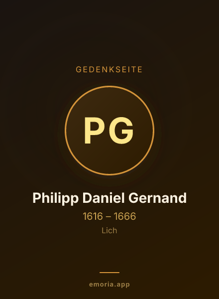 Gedenkportrait von Philipp Daniel Gernand