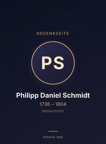 Gedenkportrait von Philipp Daniel Schmidt