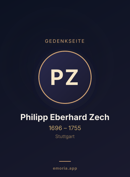 Gedenkportrait von Philipp Eberhard Zech