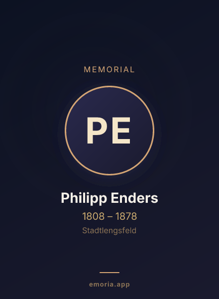 Memorial portrait of Philipp Enders
