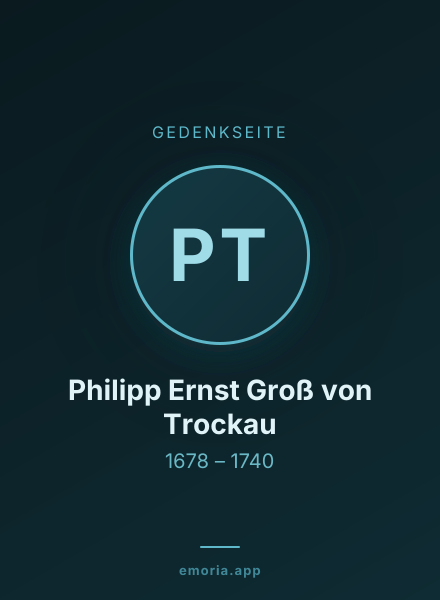 Gedenkportrait von Philipp Ernst Groß von Trockau