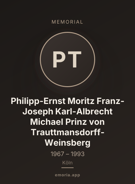 Memorial portrait of Philipp-Ernst Moritz Franz-Joseph Karl-Albrecht Michael Prinz von Trauttmansdorff-Weinsberg