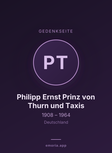 Gedenkportrait von Philipp Ernst Prinz von Thurn und Taxis