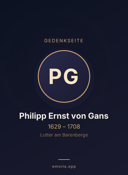 Gedenkportrait von Philipp Ernst von Gans