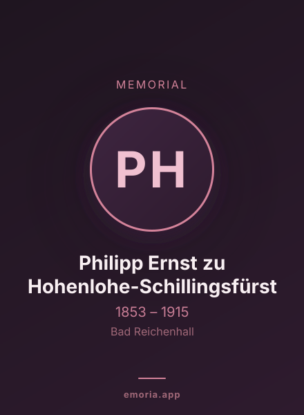 Memorial portrait of Philipp Ernst zu Hohenlohe-Schillingsfürst