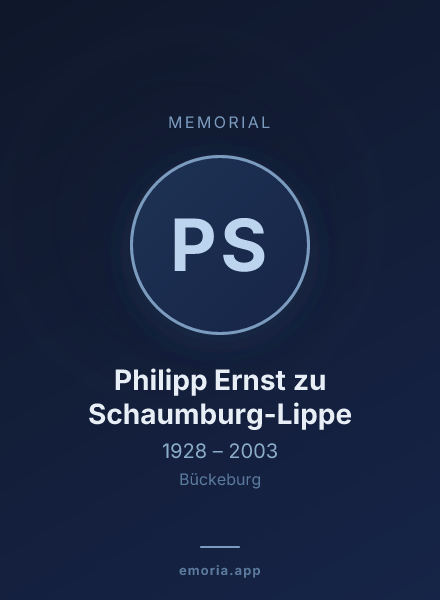 Memorial portrait of Philipp Ernst zu Schaumburg-Lippe