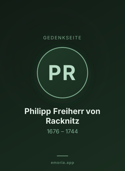 Gedenkportrait von Philipp Freiherr von Racknitz