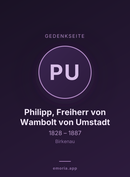 Gedenkportrait von Philipp, Freiherr von Wambolt von Umstadt