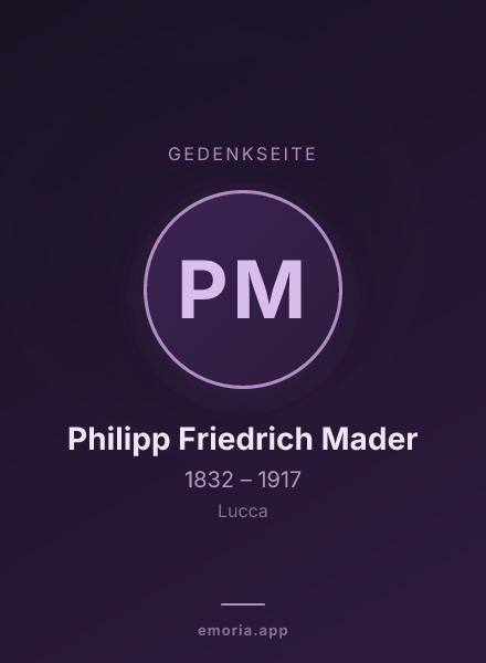 Gedenkportrait von Philipp Friedrich Mader