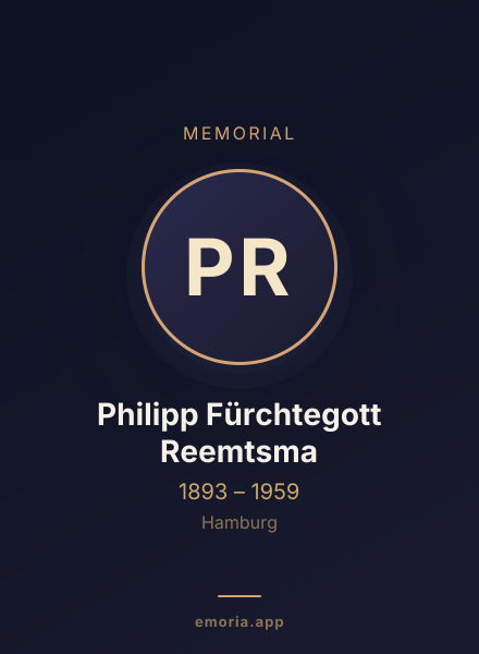 Memorial portrait of Philipp Fürchtegott Reemtsma