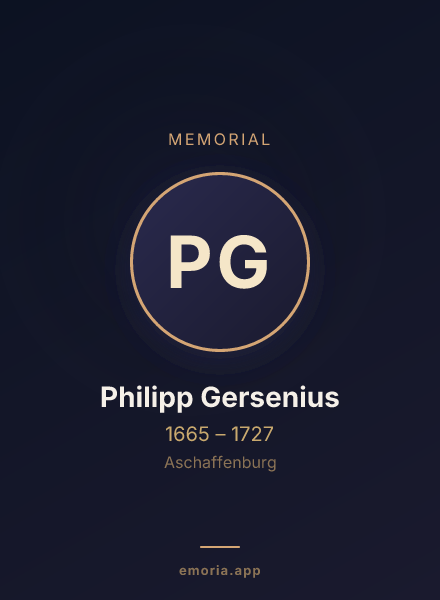 Memorial portrait of Philipp Gersenius