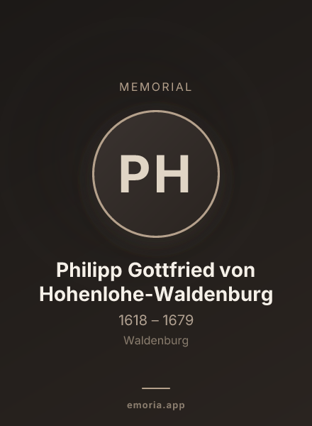 Memorial portrait of Philipp Gottfried von Hohenlohe-Waldenburg