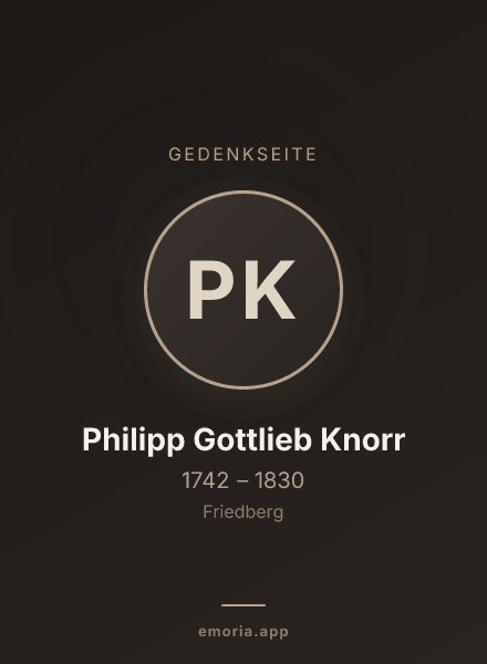 Gedenkportrait von Philipp Gottlieb Knorr