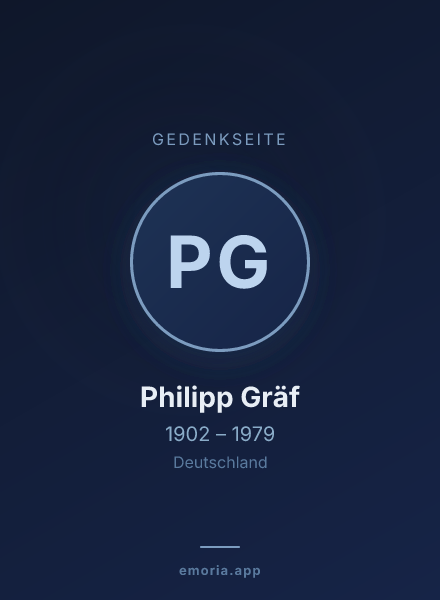 Gedenkportrait von Philipp Gräf