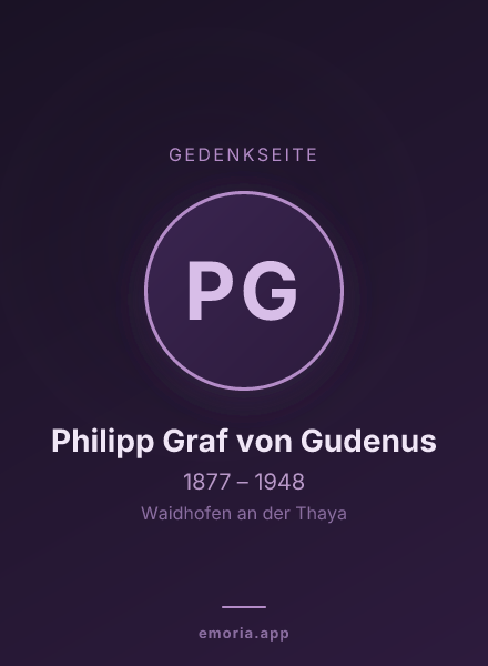 Gedenkportrait von Philipp Graf von Gudenus