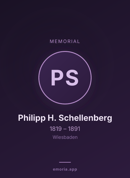 Memorial portrait of Philipp H. Schellenberg