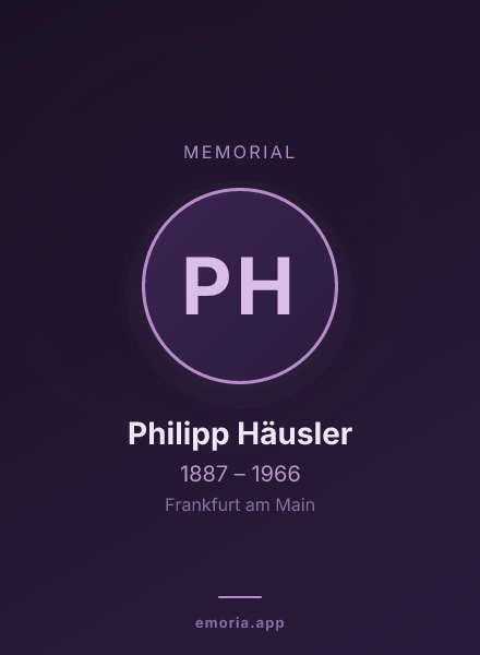 Memorial portrait of Philipp Häusler