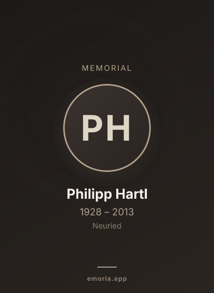 Memorial portrait of Philipp Hartl
