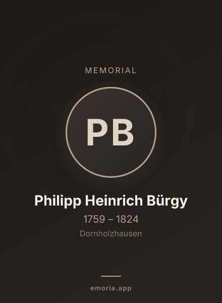 Memorial portrait of Philipp Heinrich Bürgy