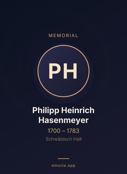 Memorial portrait of Philipp Heinrich Hasenmeyer
