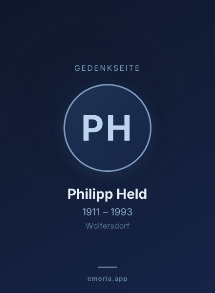 Gedenkportrait von Philipp Held