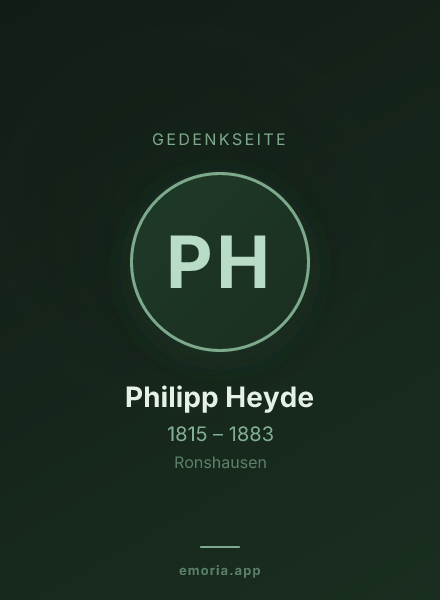 Gedenkportrait von Philipp Heyde