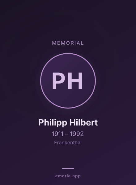 Memorial portrait of Philipp Hilbert
