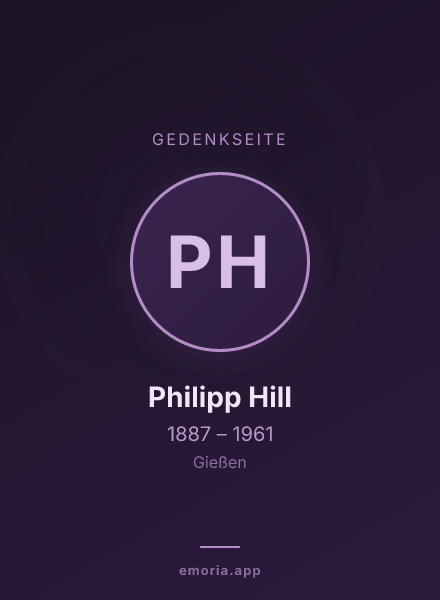 Gedenkportrait von Philipp Hill