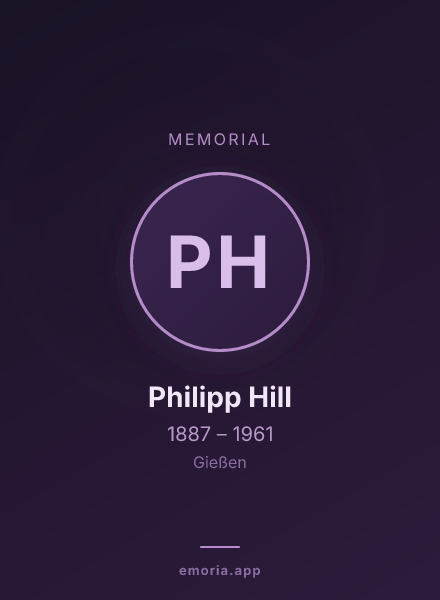 Memorial portrait of Philipp Hill