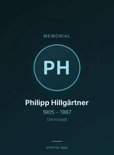 Memorial portrait of Philipp Hillgärtner