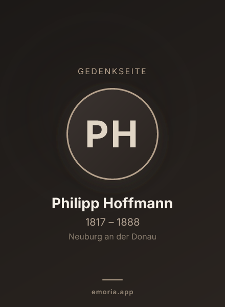 Gedenkportrait von Philipp Hoffmann