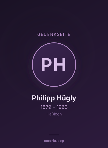 Gedenkportrait von Philipp Hügly