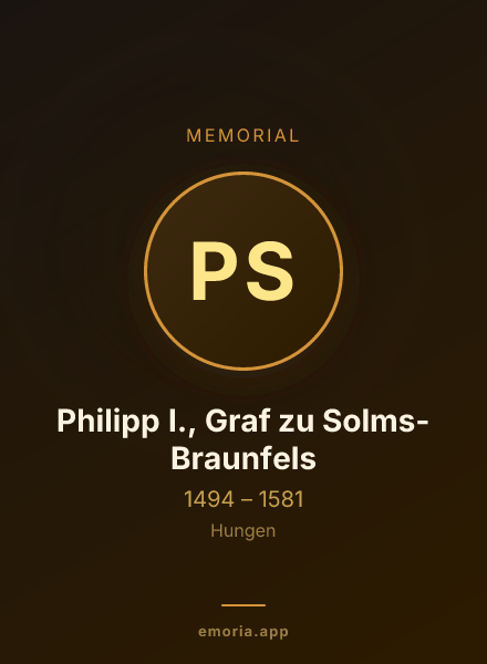 Memorial portrait of Philipp I., Graf zu Solms-Braunfels