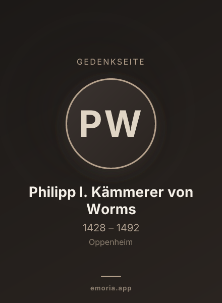 Gedenkportrait von Philipp I. Kämmerer von Worms