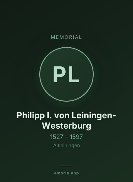 Memorial portrait of Philipp I. von Leiningen-Westerburg
