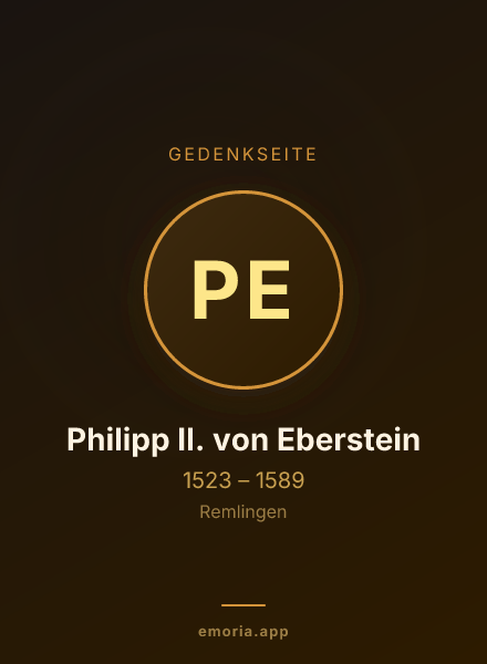 Gedenkportrait von Philipp II. von Eberstein