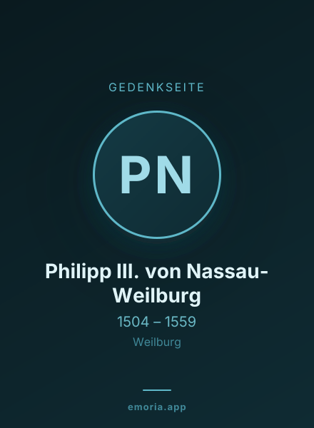 Gedenkportrait von Philipp III. von Nassau-Weilburg